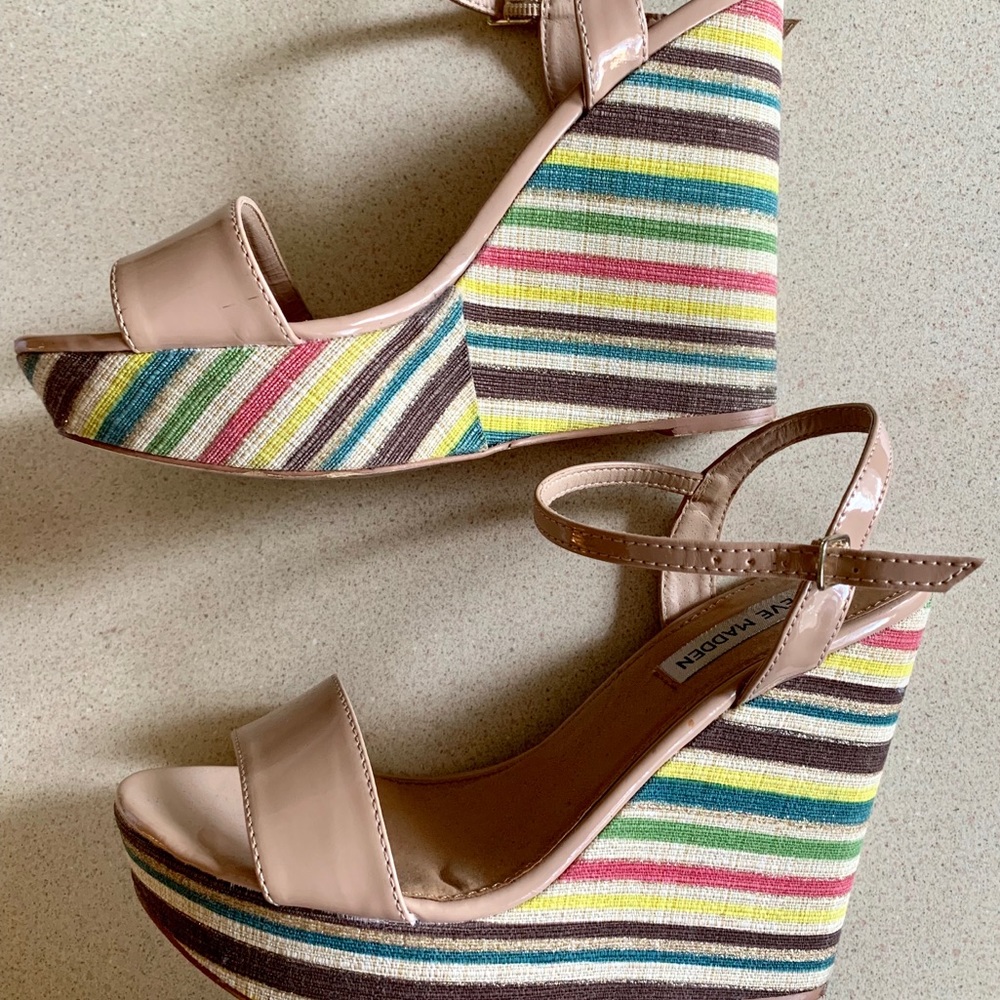 Steve Madden Nude & Rainbow Platforms